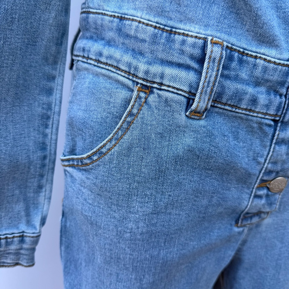 Mashed Potatoes Ruby Lou Denim Jumpsuit Blue Mid Rise Women’s Medium NWT - Picture 13 of 16